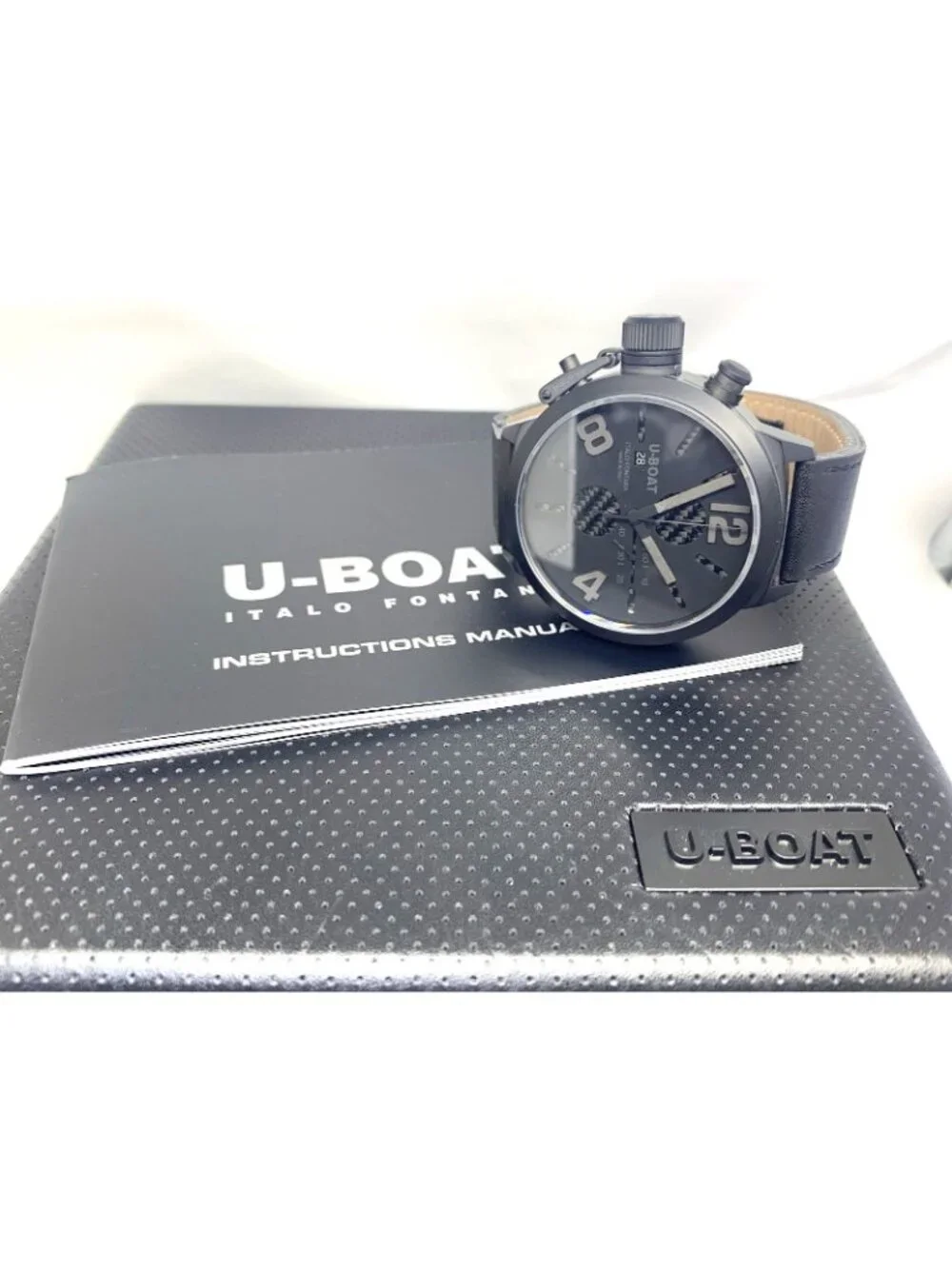U-Boat Men's Watch Classico 2277 Lefty Chronograph Automatic Black Leather 53mm